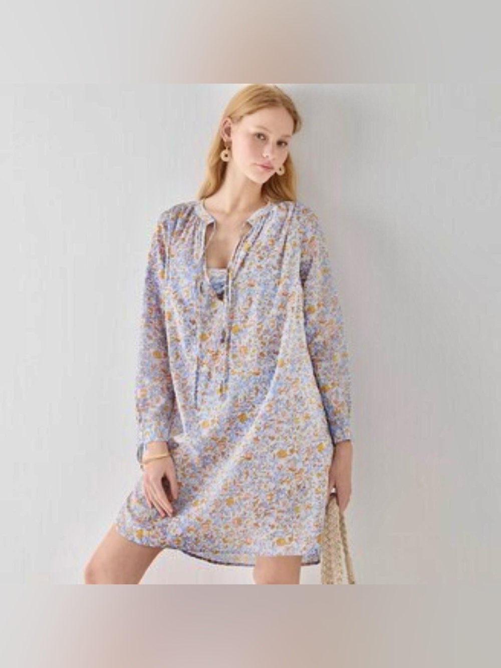 J. Crew Tunic Beach Dress Afternoon Floral Size Small Organic Cotton